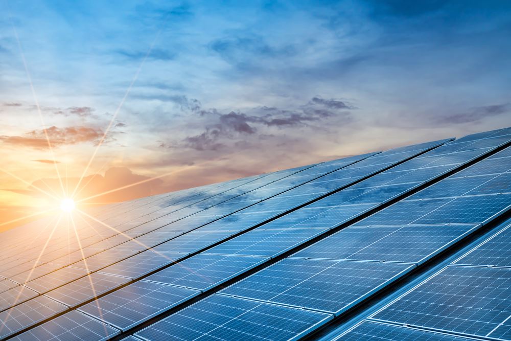 solar panels in sunlight